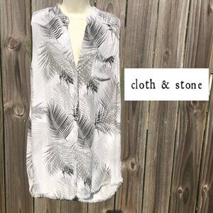 Anthropologie Cloth & Stone Large Shirtdress Dress Blouse Top Sleeveless White